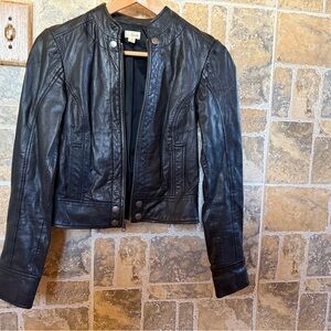 Frenchi Black Leather Jacket SIZE XS